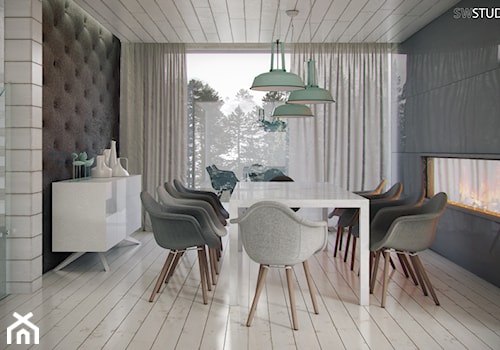 Kat_Modern Look - Średnia czarna jadalnia jako osobne pomieszczenie, styl nowoczesny - zdjęcie od SWSTUDIO