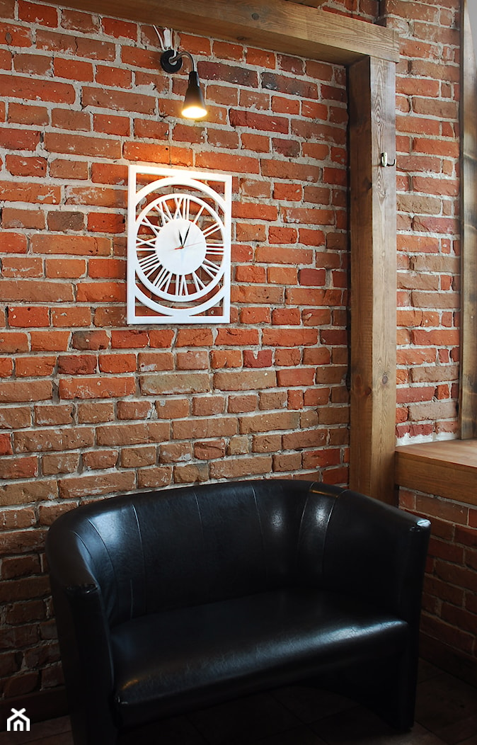 Duży drewniany zegar: biały - zdjęcie od Silva Design - Drewniane Dekoracje - Homebook