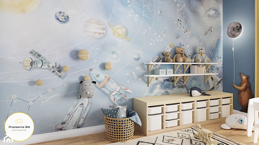Pokój chłopca z motywem kosmicznym - zdjęcie od Pracownia BM - wnętrza dziecięce, meble