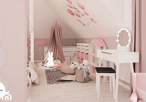Pokój Kornelki z motywem króliczków - zdjęcie od Pracownia BM - wnętrza dziecięce, meble