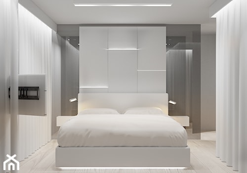 PROJEKT 6 - Mała sypialnia, styl nowoczesny - zdjęcie od muc&scott interiors