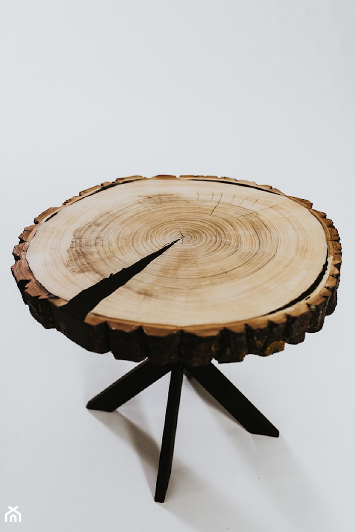 Stolik okrągły topolowy B, kolekcja LATA W SŁOJACH - zdjęcie od ForRest-Concept - Homebook