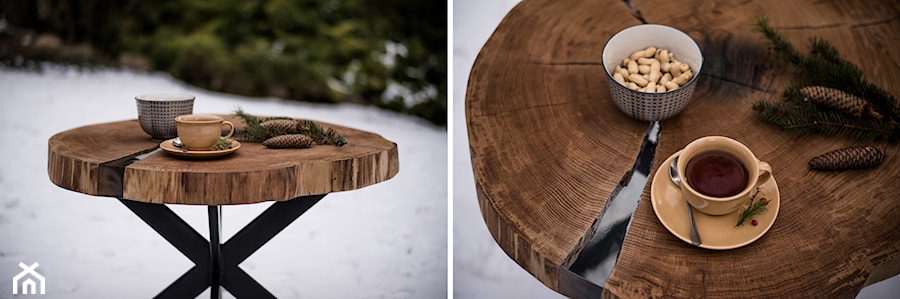 Stolik kawowy dębowy, kolekcja LATA W SŁOJACH - zdjęcie od ForRest-Concept