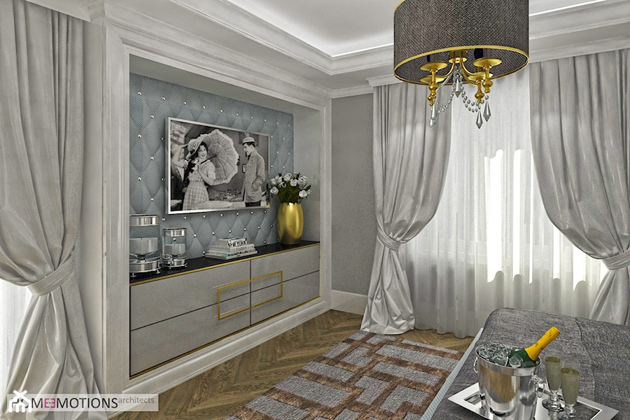 Nowoczesna klasyka - Średnia duża szara sypialnia, styl tradycyjny - zdjęcie od Homeemotions.architects