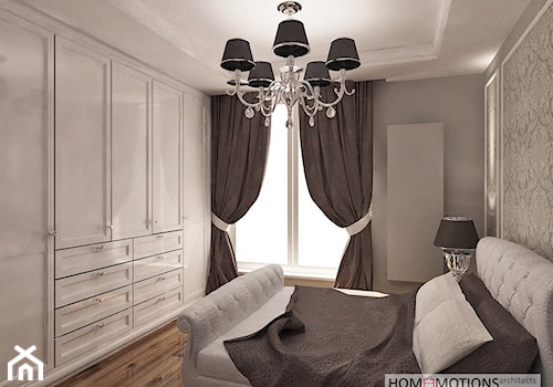 Klasyczna elegancja w sercu miasta. - Średnia szara sypialnia, styl tradycyjny - zdjęcie od Homeemotions.architects