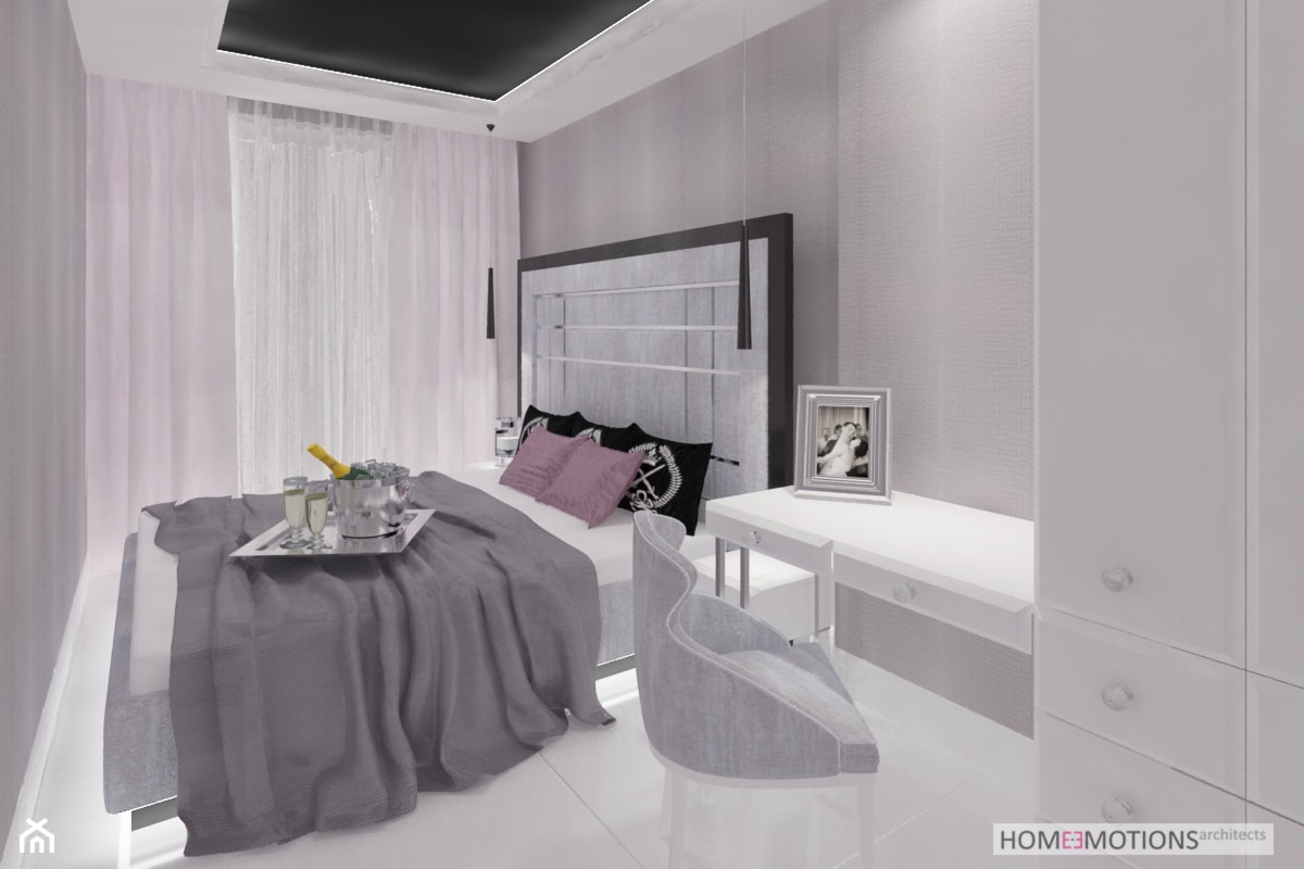 Z pazurem - Średnia szara sypialnia, styl glamour - zdjęcie od Homeemotions.architects - Homebook