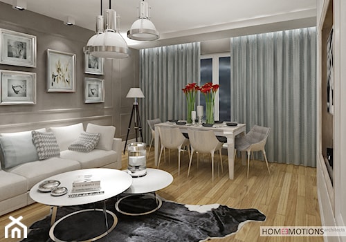 Szczypta luxusu - Średnia beżowa jadalnia w salonie, styl nowoczesny - zdjęcie od Homeemotions.architects