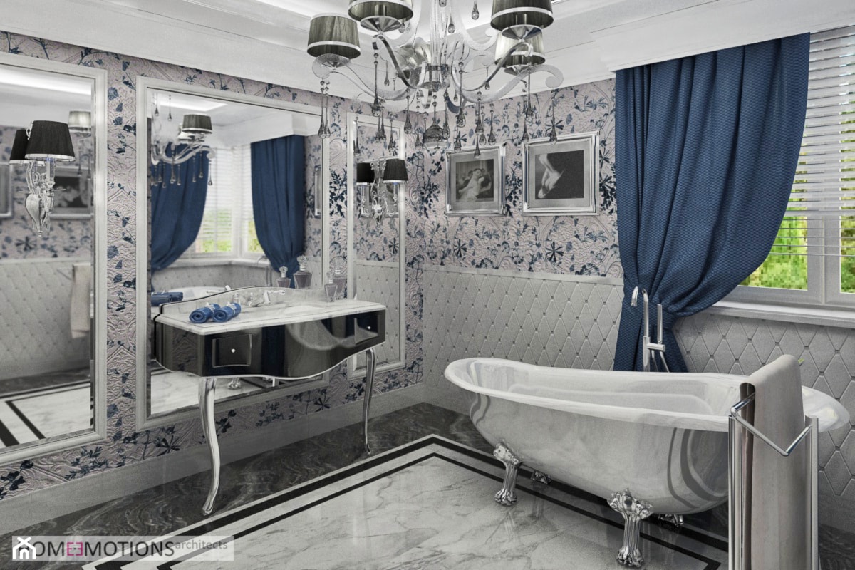 Modern classic - Średnia z marmurową podłogą łazienka z oknem, styl glamour - zdjęcie od Homeemotions.architects - Homebook