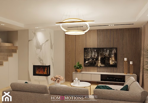 Cosy home - Średni biały brązowy salon, styl nowoczesny - zdjęcie od Homeemotions.architects