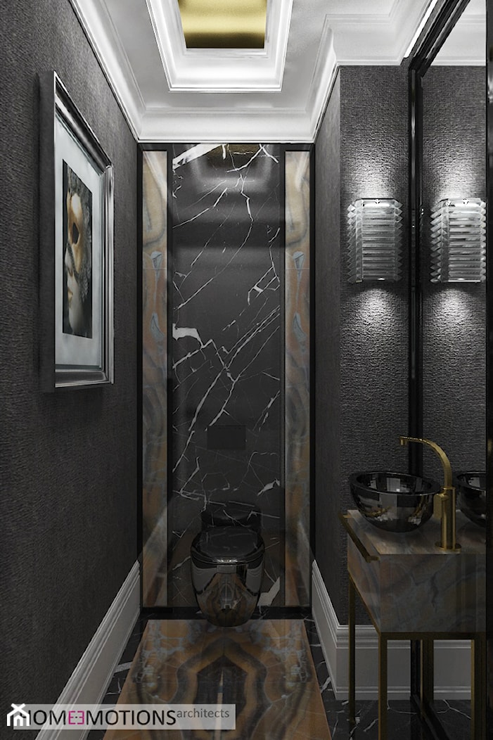 Nowoczesna klasyka - Mała z marmurową podłogą łazienka, styl nowoczesny - zdjęcie od Homeemotions.architects - Homebook