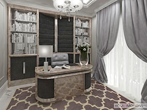 Nowoczesna klasyka - Średnie w osobnym pomieszczeniu szare biuro, styl glamour - zdjęcie od Homeemotions.architects