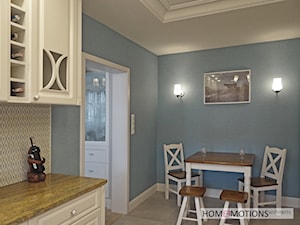 Pastelowo - Mała niebieska jadalnia w kuchni, styl rustykalny - zdjęcie od Homeemotions.architects