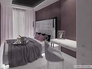 Z pazurem - Średnia brązowa z biurkiem sypialnia, styl glamour - zdjęcie od Homeemotions.architects