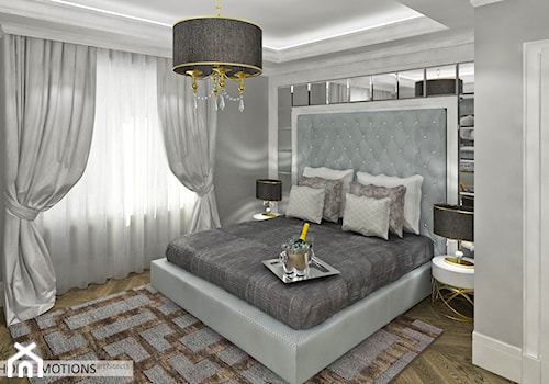 Nowoczesna klasyka - Średnia szara sypialnia, styl glamour - zdjęcie od Homeemotions.architects