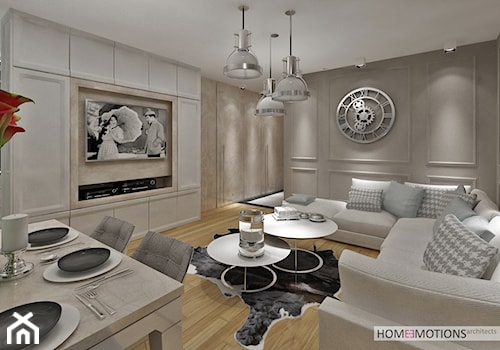 Szczypta luxusu - Średni duży salon z jadalnią, styl nowoczesny - zdjęcie od Homeemotions.architects