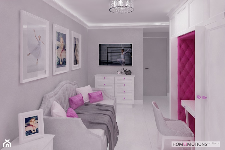Z pazurem - Średni szary pokój dziecka dla nastolatka dla dziewczynki, styl glamour - zdjęcie od Homeemotions.architects