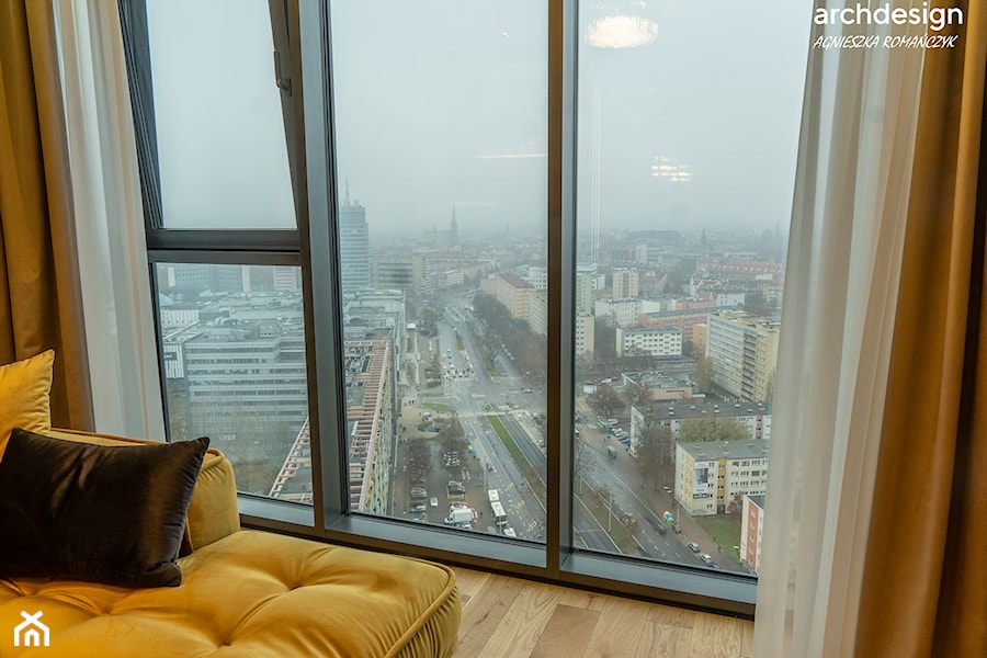 Apartament w Hanza Tower w Szczecinie - Salon, styl nowoczesny - zdjęcie od archdesign