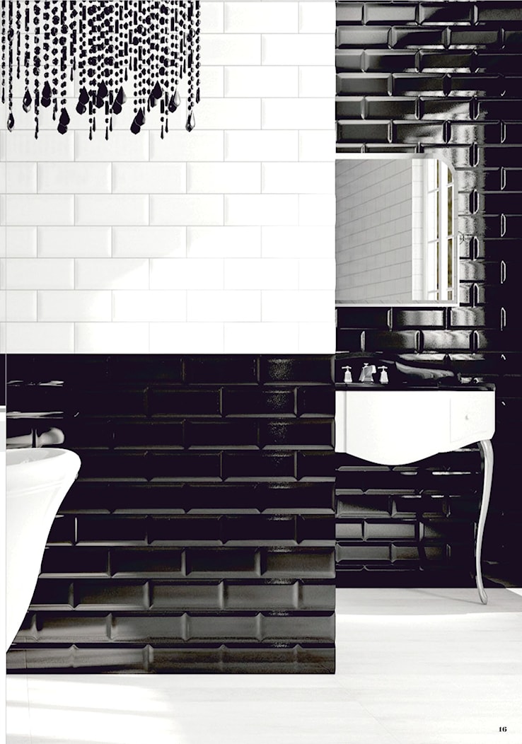Metro 10x20 - Mała na poddaszu bez okna z lustrem łazienka, styl glamour - zdjęcie od LIS Ceramika - Homebook