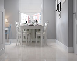 Empire 60x60 - Mała biała szara jadalnia jako osobne pomieszczenie - zdjęcie od LIS Ceramika - Homebook