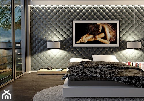 PODUSZKA - aranżacja wnętrza sypialni w odcieniu szarości - zdjęcie od DECCART