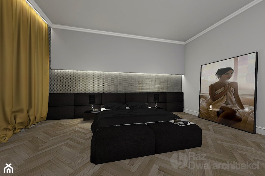 Apartament_Warszawa - Sypialnia, styl glamour - zdjęcie od Raz Dwa Architekci