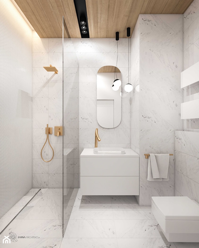 łazienka: kamien, drewno - zdjęcie od SARNA ARCHITEKCI / Architektura Wnętrza dla wymagających / Interior Design - Homebook