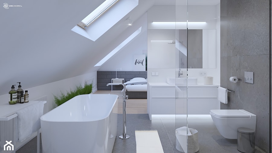 SARNA ARCHITEKCI / jasne szare wnętrze łazienki - zdjęcie od SARNA ARCHITEKCI / Architektura Wnętrza dla wymagających / Interior Design