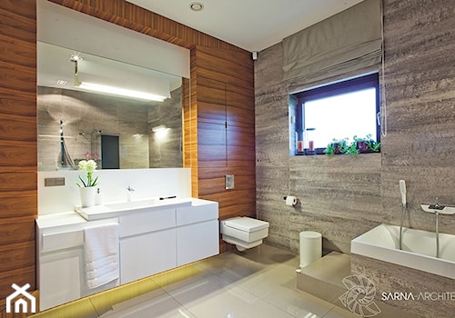 łazienka: drewno i kamień - zdjęcie od SARNA ARCHITEKCI / Architektura Wnętrza dla wymagających / Interior Design