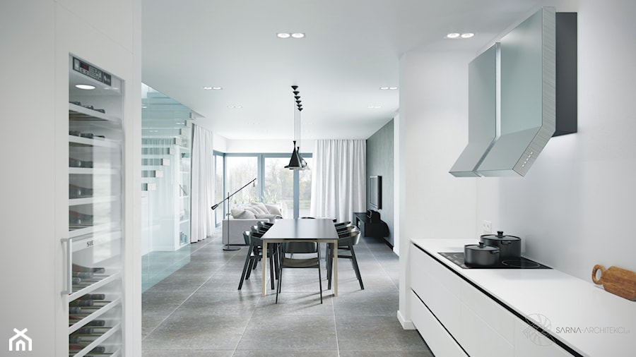 biało szara jadalnia - zdjęcie od SARNA ARCHITEKCI / Architektura Wnętrza dla wymagających / Interior Design