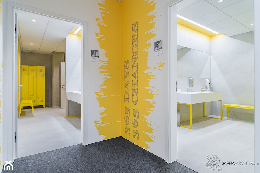 Nowoczesna, energetyczna lazienka, kolor żółty - zdjęcie od SARNA ARCHITEKCI / Architektura Wnętrza dla wymagających / Interior Design