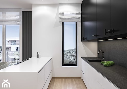 Aneks kuchenny: kuchnia biała z blatem czarnym - zdjęcie od SARNA ARCHITEKCI / Architektura Wnętrza dla wymagających / Interior Design