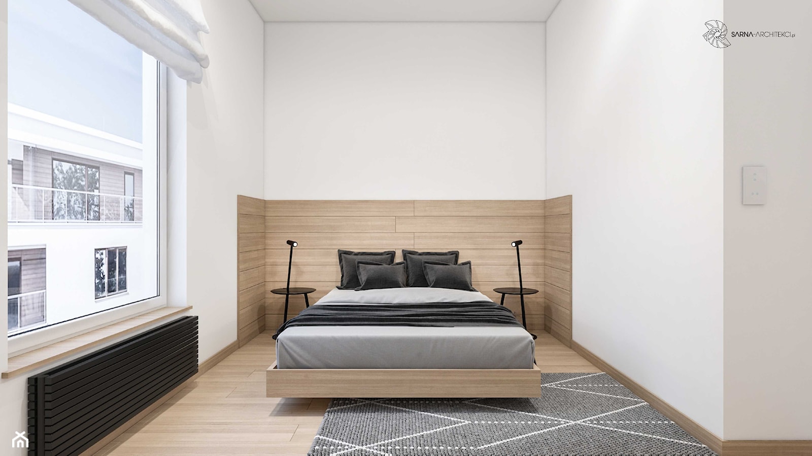 minimalistuczna sypialnia - zdjęcie od SARNA ARCHITEKCI / Architektura Wnętrza dla wymagających / Interior Design - Homebook