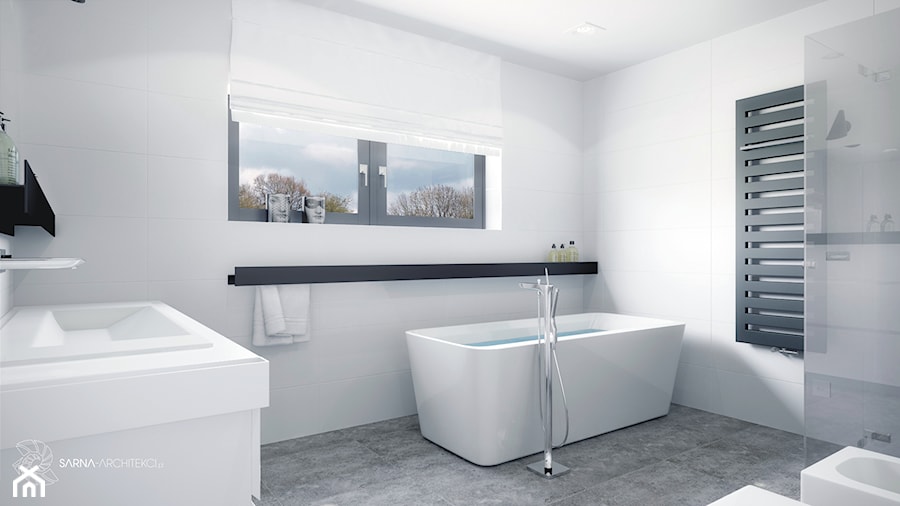 prpsta forma łazienki, wanna wolnostojąca - zdjęcie od SARNA ARCHITEKCI / Architektura Wnętrza dla wymagających / Interior Design