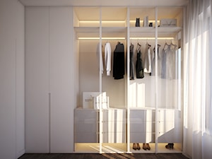 Projekt mieszkania 50m2/Kraków - Mała biała sypialnia, styl nowoczesny - zdjęcie od ABM Studio