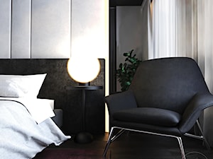 Ciemne wnętrza z akcentem bordo - Sypialnia, styl nowoczesny - zdjęcie od Ambience. Interior design