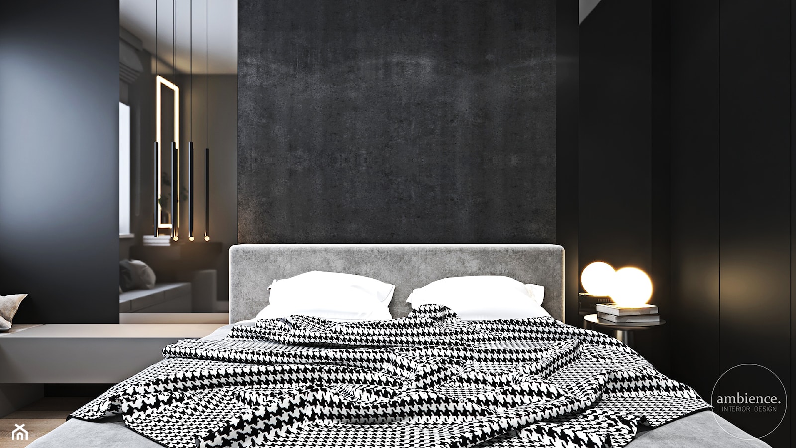 Nowoczesne wnętrza we Wrocławiu - Średnia czarna sypialnia, styl nowoczesny - zdjęcie od Ambience. Interior design - Homebook