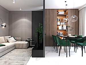 Mieszkanie w kolorze kaszmiru - Mały szary salon z jadalnią, styl nowoczesny - zdjęcie od Ambience. Interior design