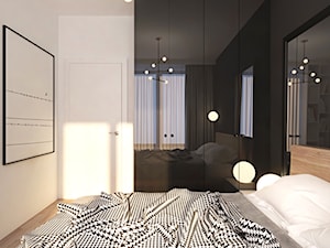 Odważne mieszkanie z czerwienią - Średnia biała czarna sypialnia, styl nowoczesny - zdjęcie od Ambience. Interior design