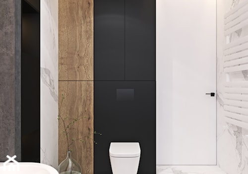 Nowoczesna łazienka i kuchnia w domu w Krakowie - Mała bez okna z marmurową podłogą łazienka, styl nowoczesny - zdjęcie od Ambience. Interior design