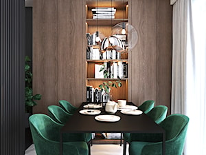 Mieszkanie w kolorze kaszmiru - Średnia biała czarna jadalnia jako osobne pomieszczenie, styl nowoczesny - zdjęcie od Ambience. Interior design