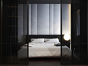 Ciemne wnętrza z akcentem bordo - Sypialnia, styl nowoczesny - zdjęcie od Ambience. Interior design