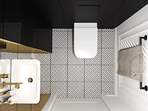 Z nutą stylu amerykańskiego - Mała z lustrem łazienka, styl nowoczesny - zdjęcie od Ambience. Interior design