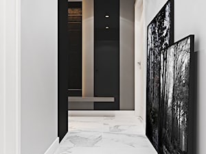 Nowoczesne wnętrza we Wrocławiu - Mały czarny szary hol / przedpokój, styl nowoczesny - zdjęcie od Ambience. Interior design