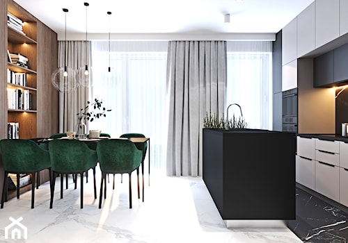 Mieszkanie w kolorze kaszmiru - Średnia jadalnia w kuchni, styl nowoczesny - zdjęcie od Ambience. Interior design