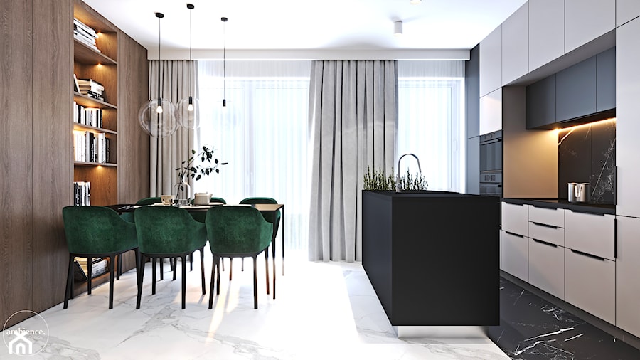 Mieszkanie w kolorze kaszmiru - Średnia jadalnia w kuchni, styl nowoczesny - zdjęcie od Ambience. Interior design