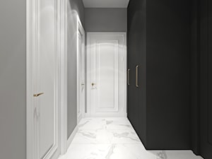 Mieszkanie łączące klasykę i nowoczesność - Średni czarny szary z marmurem na podłodze hol / przedpokój, styl nowoczesny - zdjęcie od Ambience. Interior design