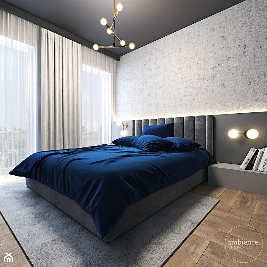 Mieszkanie z granatem - Sypialnia, styl nowoczesny - zdjęcie od Ambience. Interior design