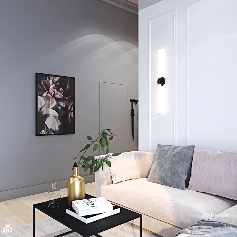 Wysokie mieszkanie w pastelach - Salon, styl nowoczesny - zdjęcie od Ambience. Interior design