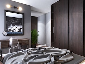 Niskobudżetowe mieszkanie w Krakowie - Średnia szara sypialnia - zdjęcie od Ambience. Interior design