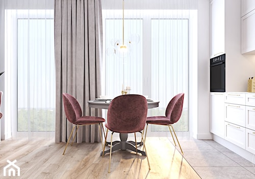 Mieszkanie łączące złoto i pudrowy róż - Jadalnia, styl nowoczesny - zdjęcie od Ambience. Interior design